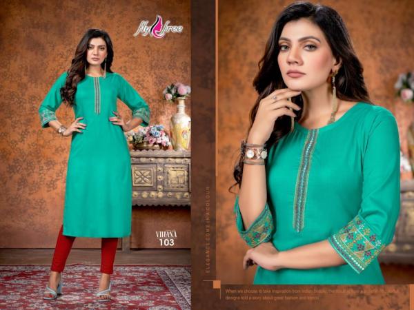 Fly Free Vihana Rayon Designer Casual Wear Kurti Collection